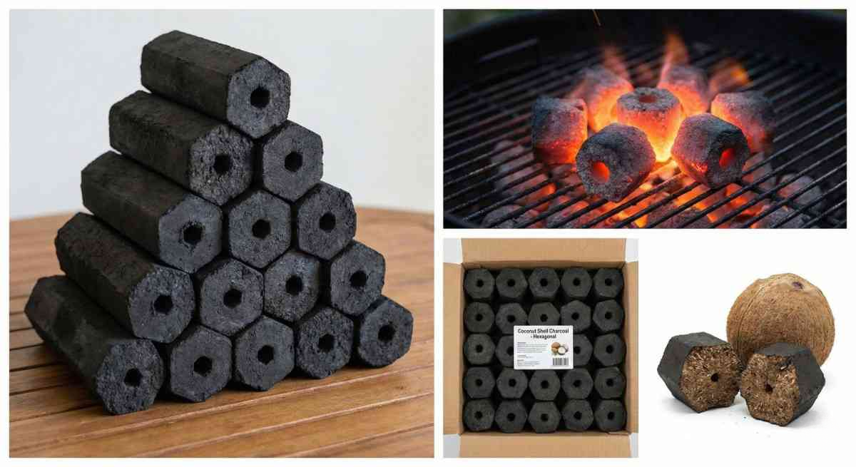 Hexagonal Charcoal Briquettes